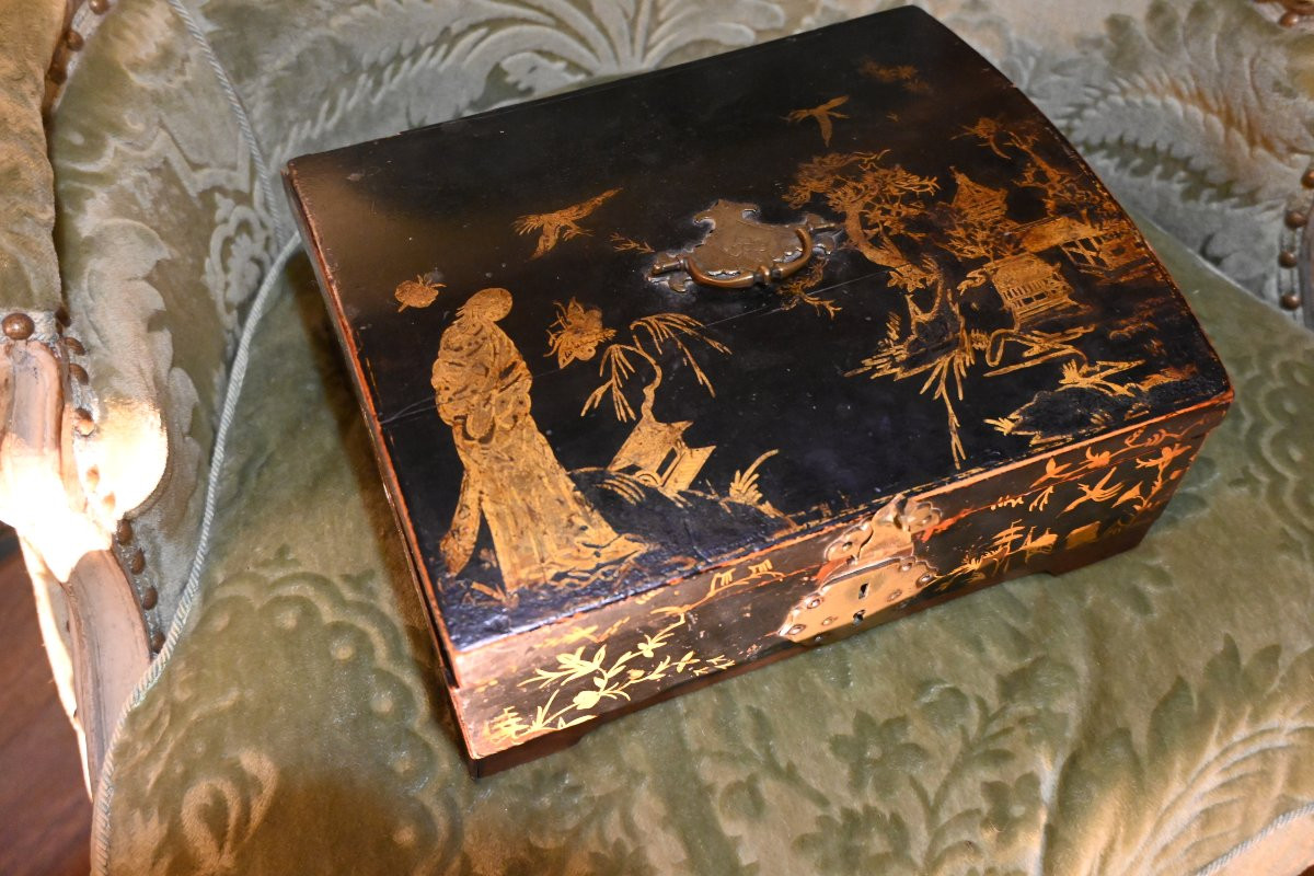 Coffret en vernis Martin , décor aux Chinois XVIII-photo-6
