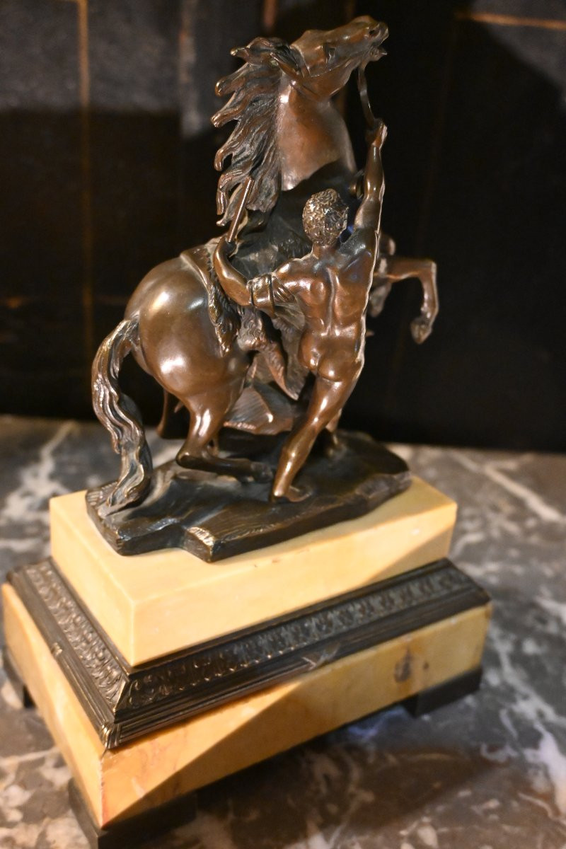 Marly Horse, Bronze From The Restoration Period, 19th Century-photo-3