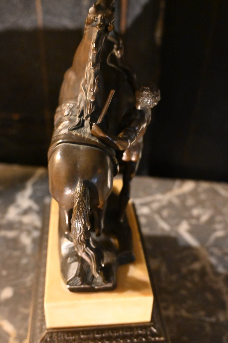 Marly Horse, Bronze From The Restoration Period, 19th Century-photo-4
