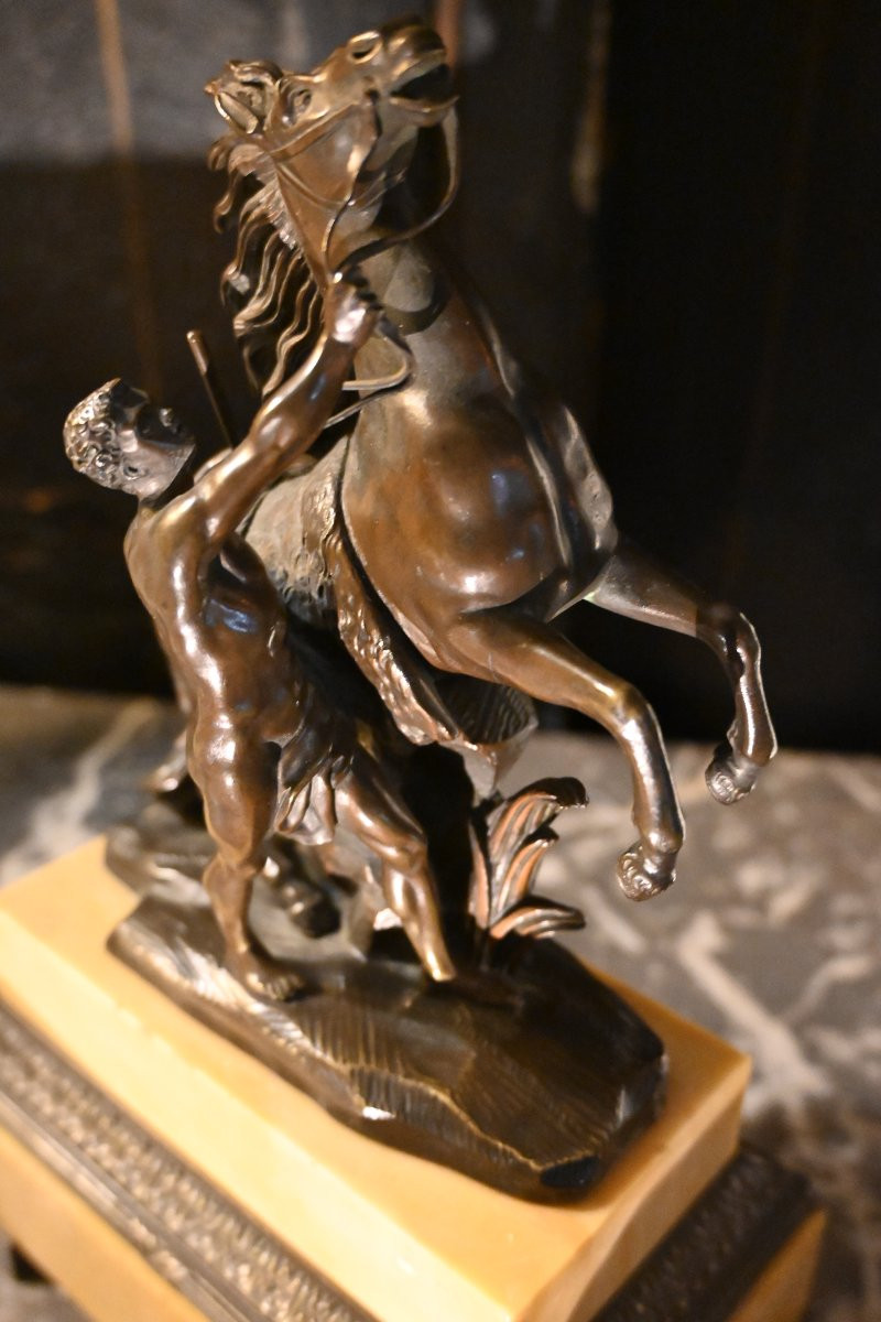 Marly Horse, Bronze From The Restoration Period, 19th Century-photo-5