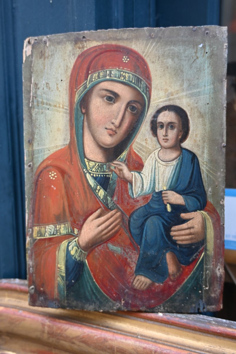 Icone de la Vierge Russie XIX-photo-4