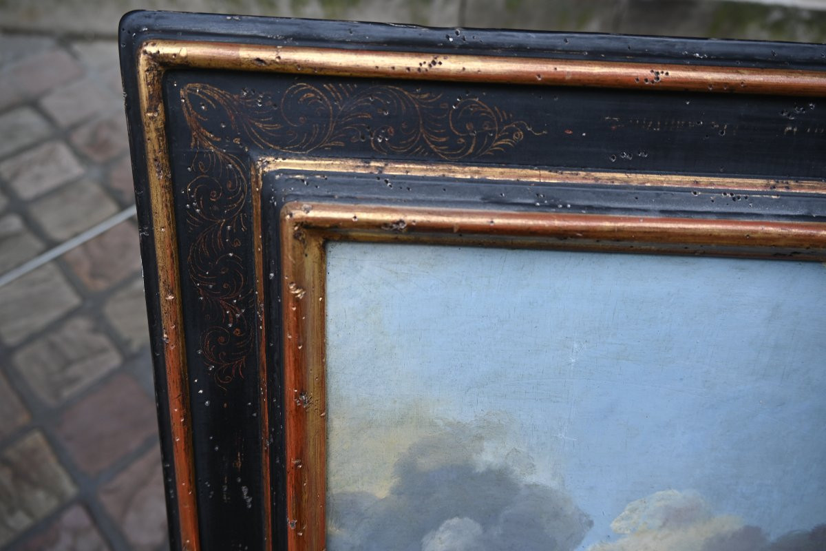 Oil On Panel, Sailboats Off A Coast, 17th-century Style-photo-5