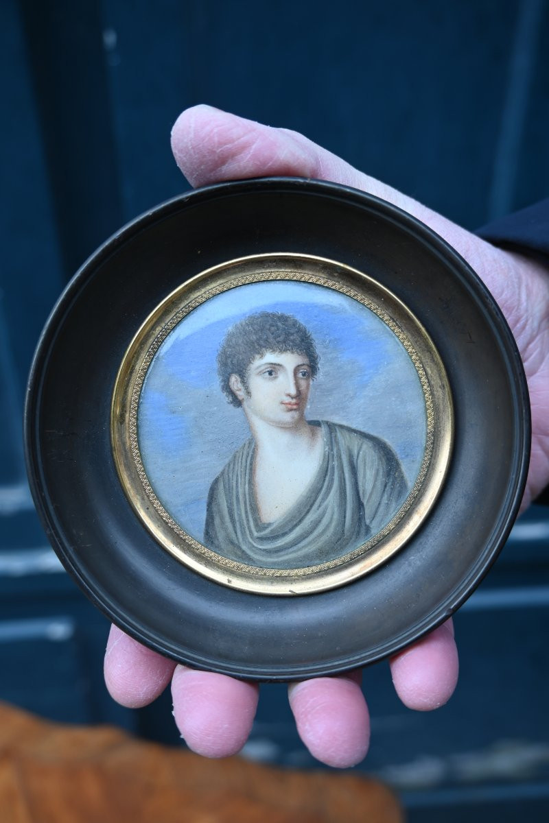 Talma , miniature représentant le célèbre acteur , école XIX-photo-3