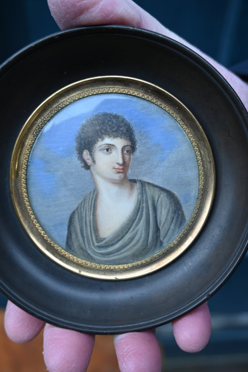 Talma , miniature représentant le célèbre acteur , école XIX-photo-4