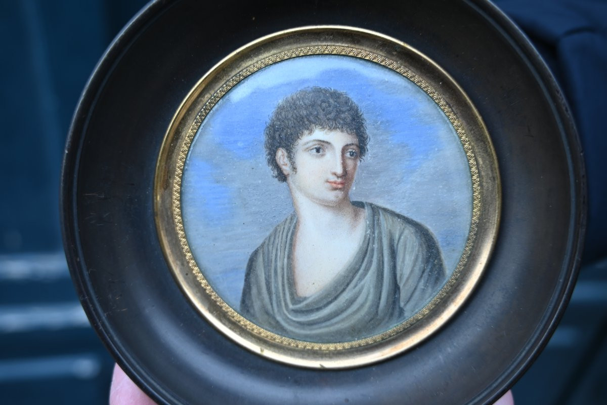 Talma , miniature représentant le célèbre acteur , école XIX-photo-1