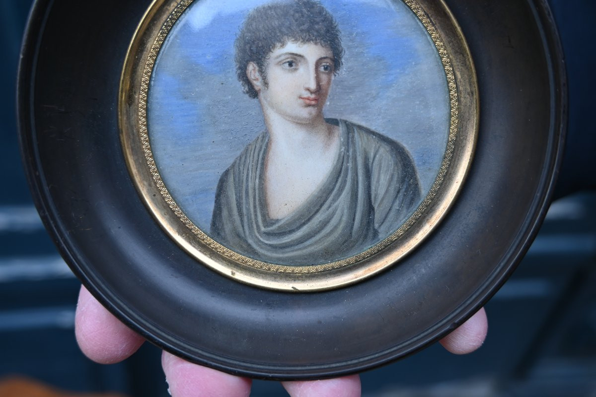 Talma , miniature représentant le célèbre acteur , école XIX-photo-2