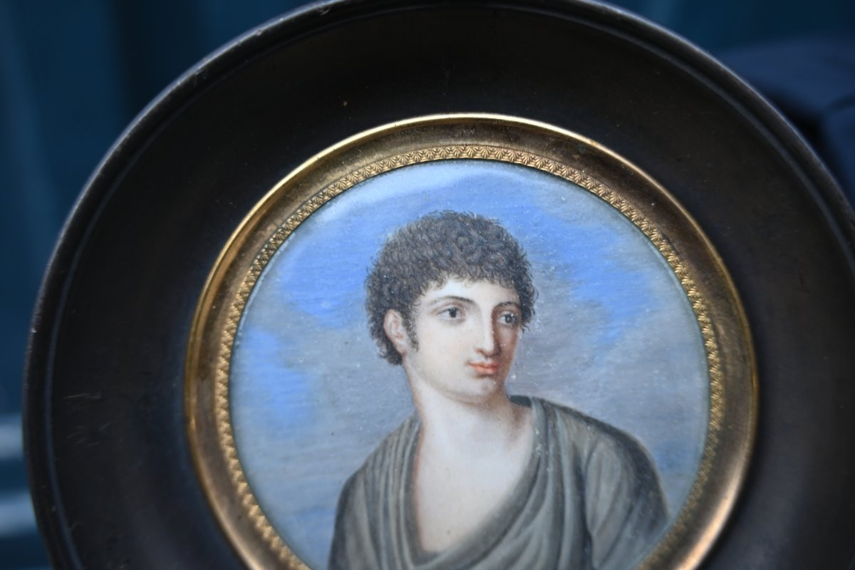 Talma , miniature représentant le célèbre acteur , école XIX-photo-3