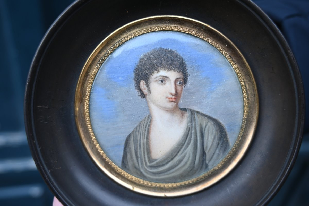 Talma , miniature représentant le célèbre acteur , école XIX-photo-4