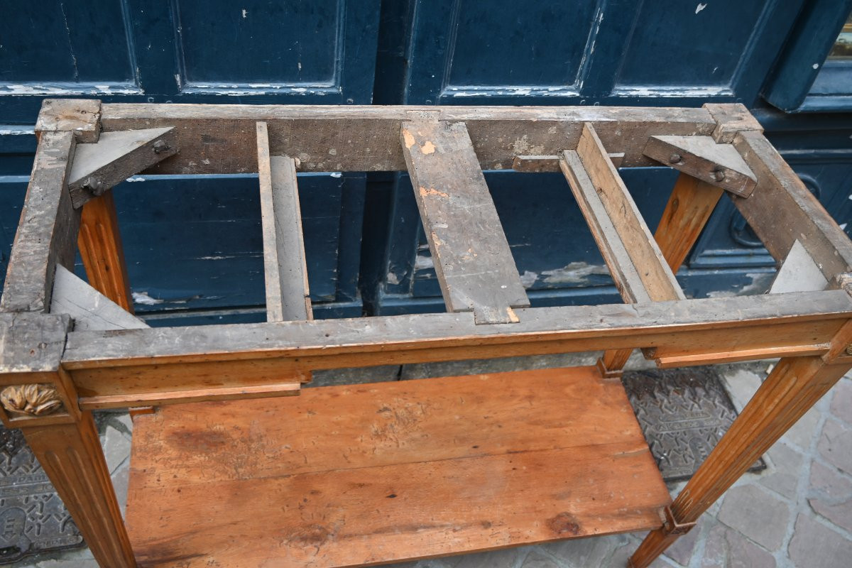 Console en bois naturel d époque Directoire  fin XVIII-photo-2