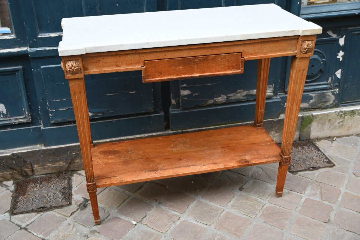 Console en bois naturel d époque Directoire  fin XVIII-photo-1