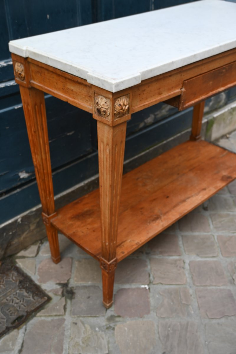 Console en bois naturel d époque Directoire  fin XVIII-photo-3