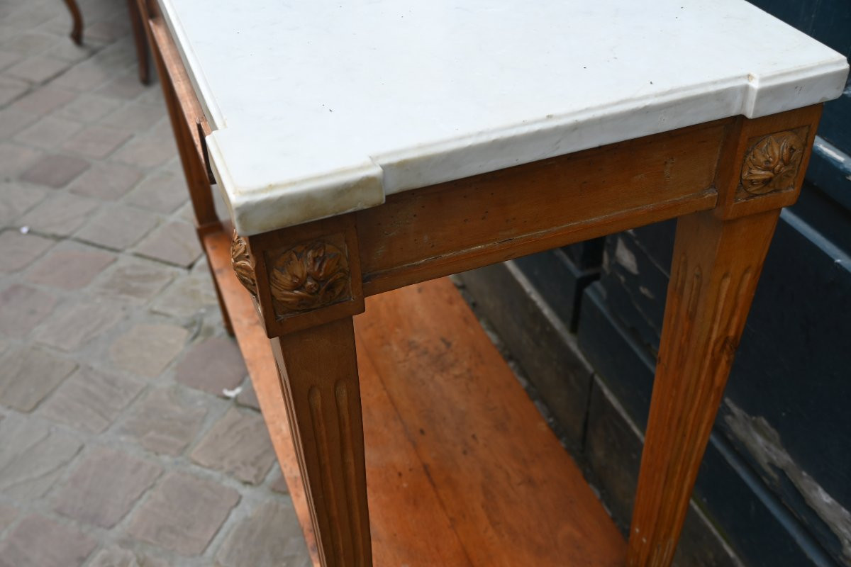 Console en bois naturel d époque Directoire  fin XVIII-photo-5