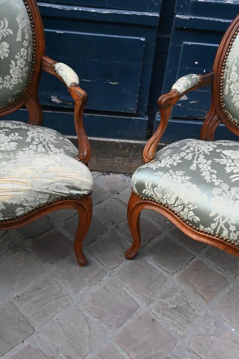 Paire de cabriolets Transition , estampillées de Chenevat  du XVIII-photo-3