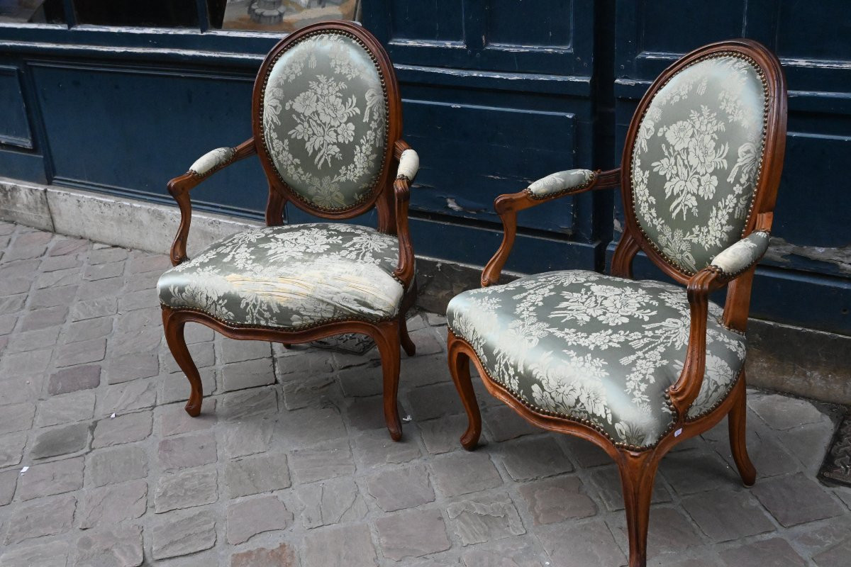 Paire de cabriolets Transition , estampillées de Chenevat  du XVIII-photo-4