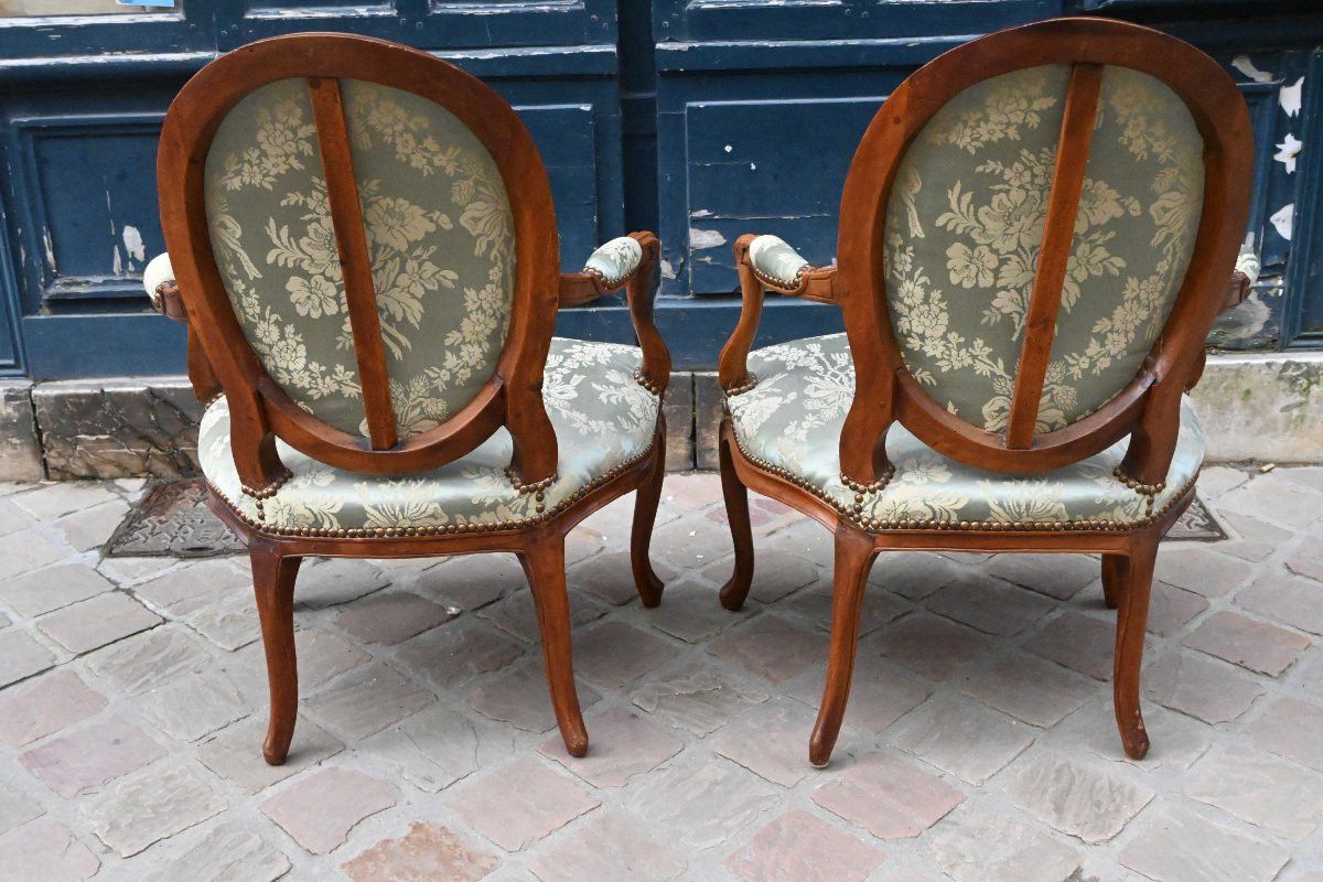 Paire de cabriolets Transition , estampillées de Chenevat  du XVIII-photo-2