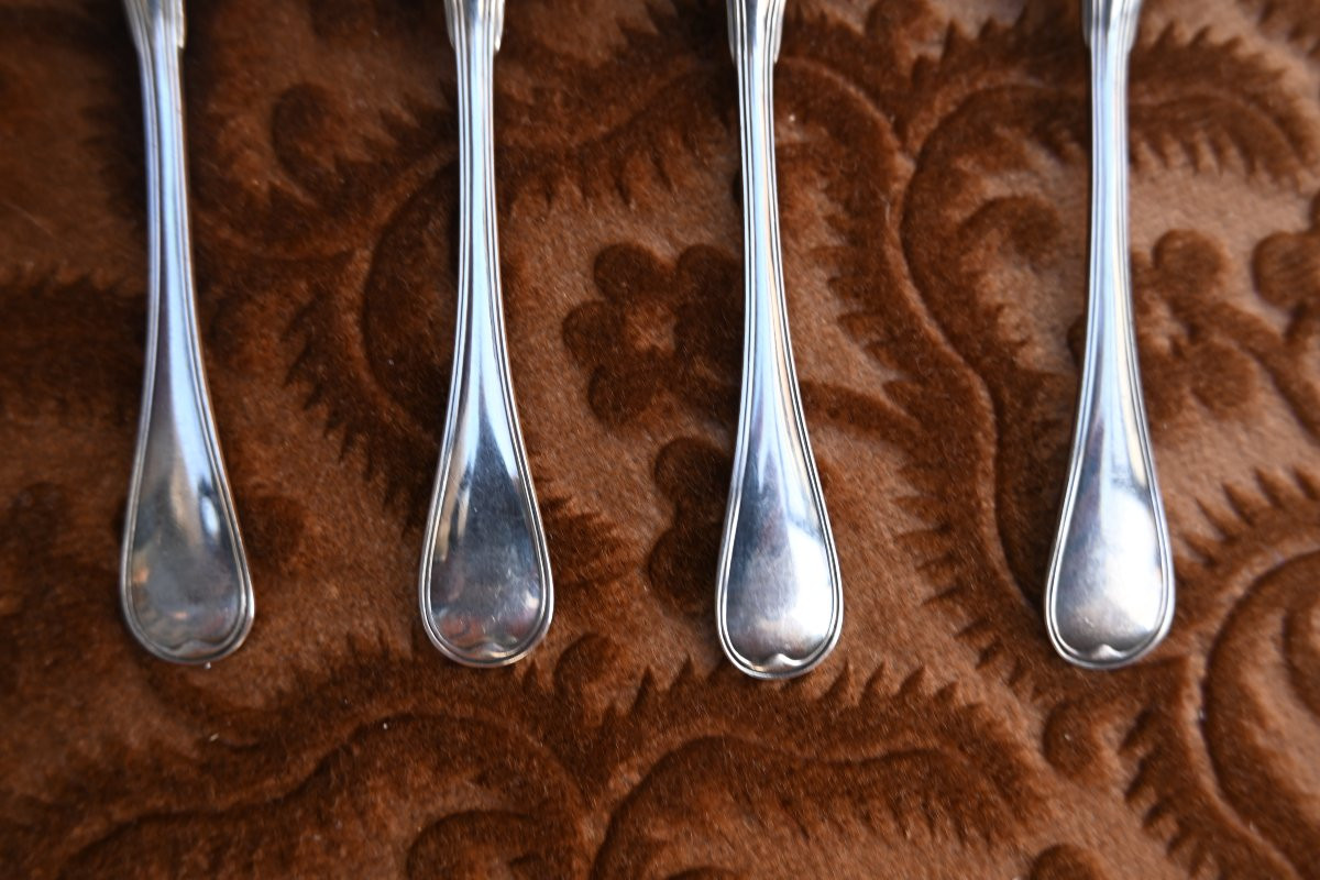 Charming Set Of 12 Silver Mocha Spoons-photo-2