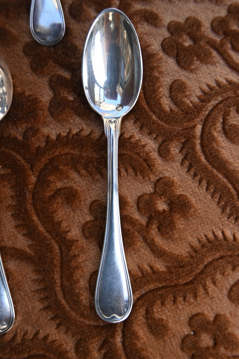 Charming Set Of 12 Silver Mocha Spoons-photo-6