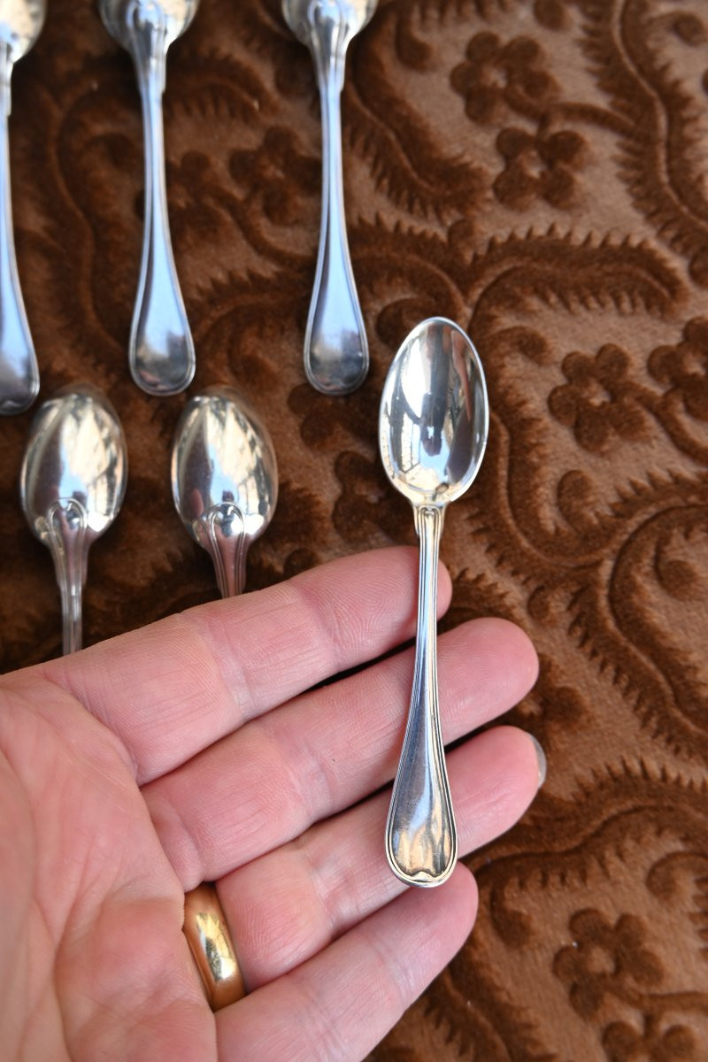 Charming Set Of 12 Silver Mocha Spoons-photo-8