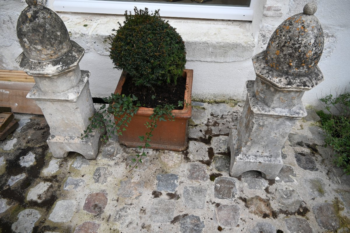 Deux éléments  décoratif en pierre du XIX-photo-3