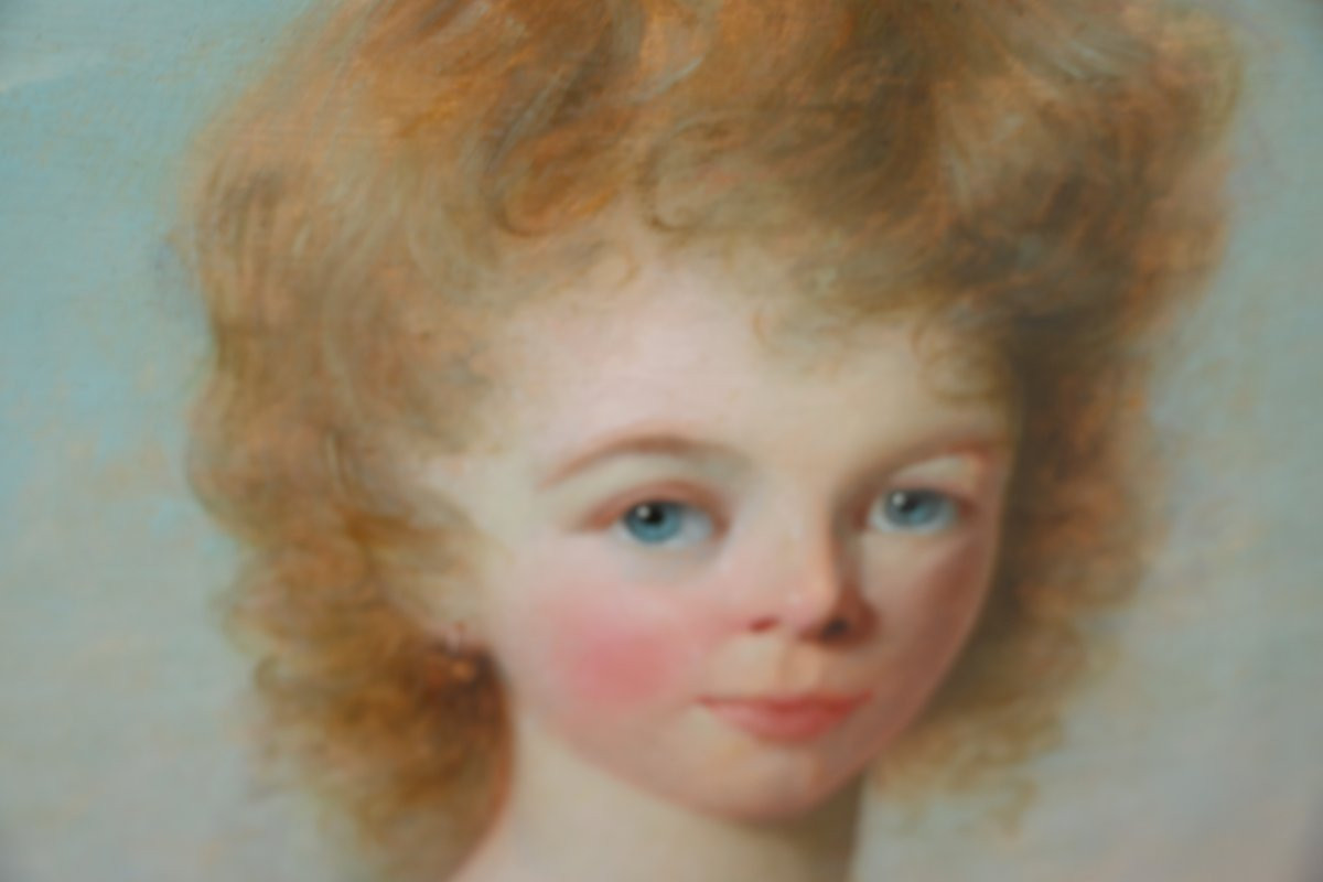 English School, 18th Century, Attributed To Georges Romney, Portrait Of A Young Girl -photo-3