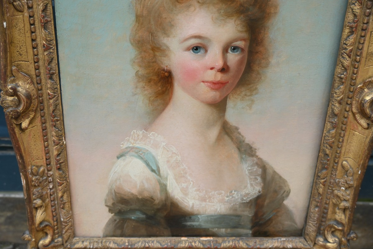 English School, 18th Century, Attributed To Georges Romney, Portrait Of A Young Girl -photo-7