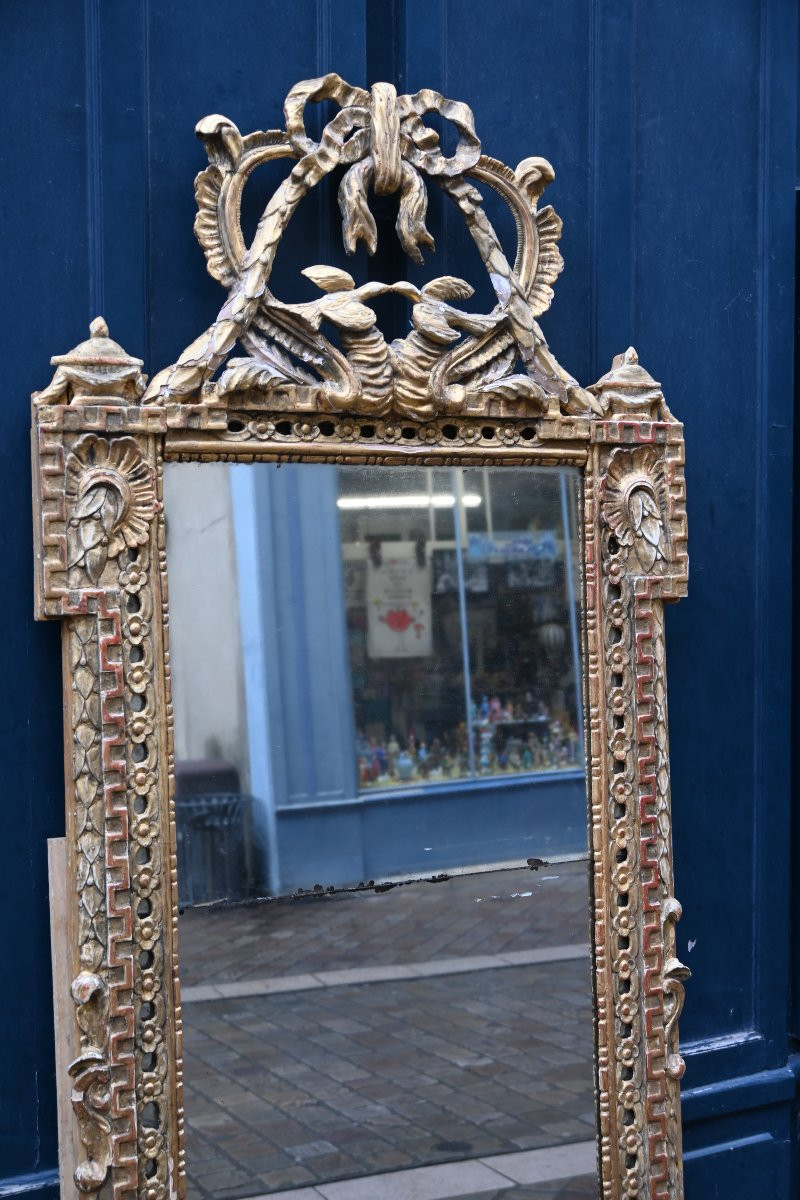 Important Provençal Mirror With Side Panels, 18th Century, Louis XVI Period-photo-4