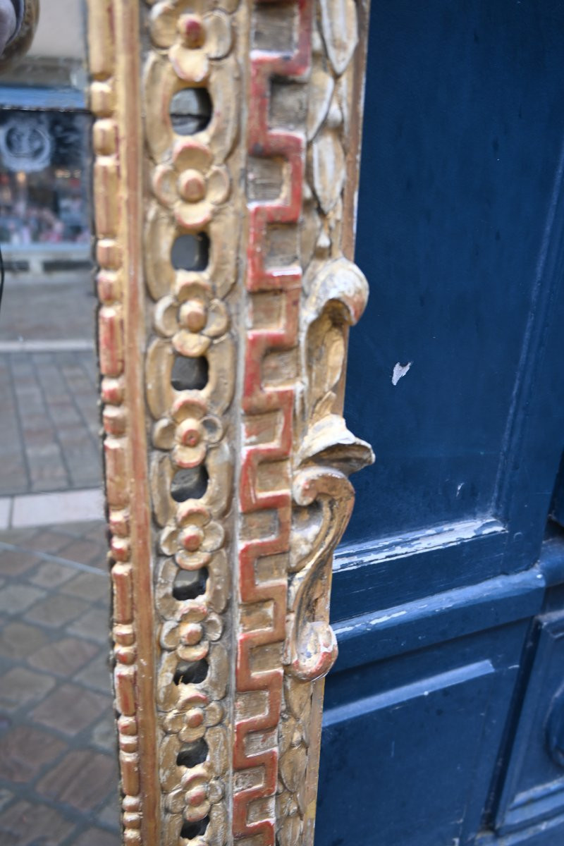 Important Provençal Mirror With Side Panels, 18th Century, Louis XVI Period-photo-4
