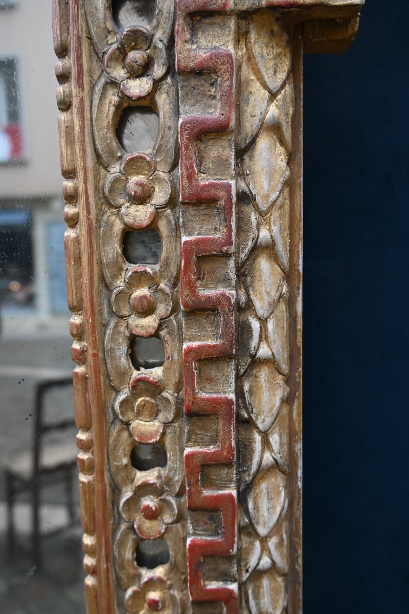 Important Provençal Mirror With Side Panels, 18th Century, Louis XVI Period-photo-5