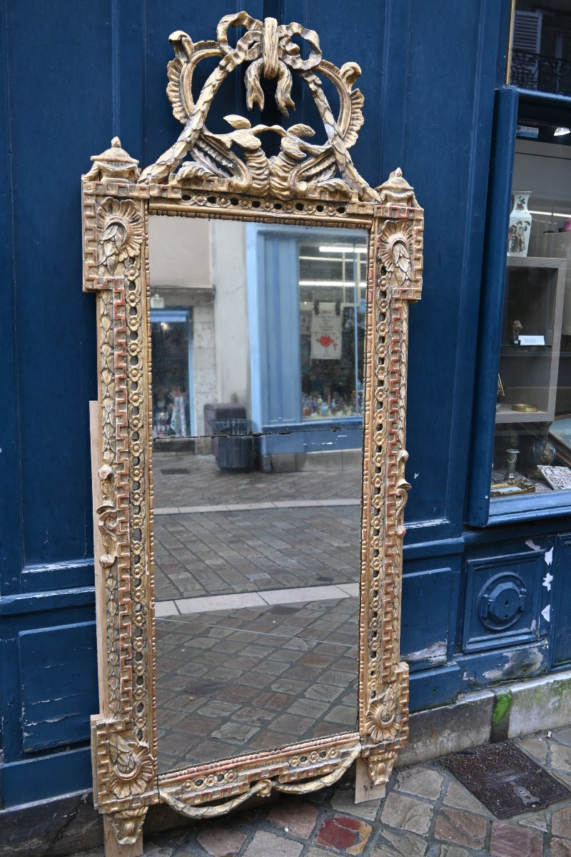 Important Provençal Mirror With Side Panels, 18th Century, Louis XVI Period-photo-6