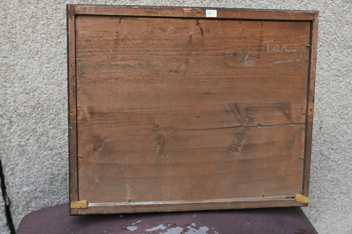 Beautifully Fixed Under Glass, Rider And His Piebald Horse -photo-5