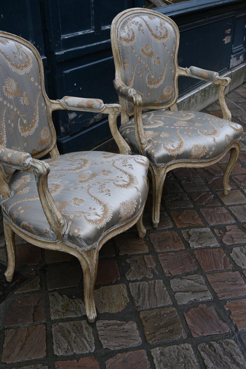Versailles livrés pour , paire de fauteuils estampillés de Boulard  XVIII-photo-1