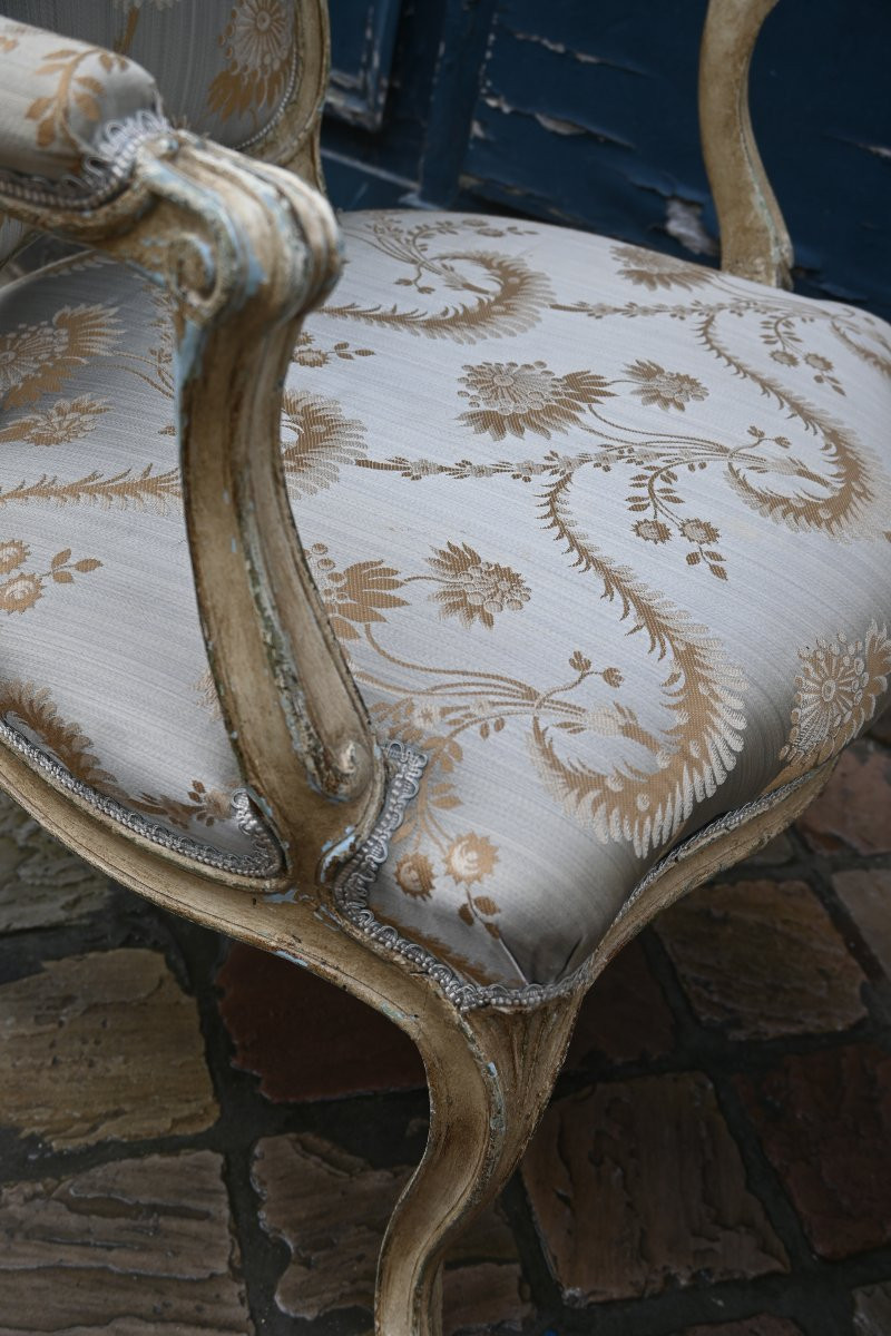 Versailles livrés pour , paire de fauteuils estampillés de Boulard  XVIII-photo-5