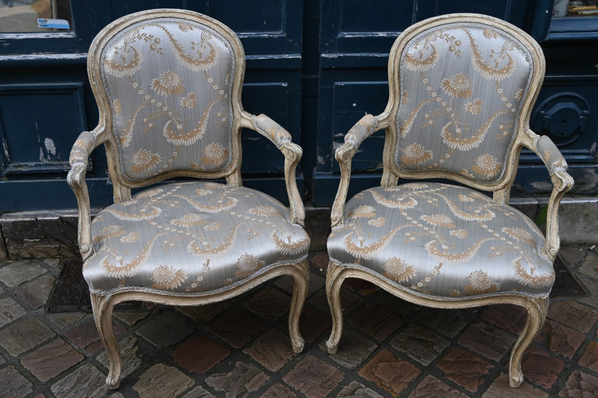 Versailles livrés pour , paire de fauteuils estampillés de Boulard  XVIII