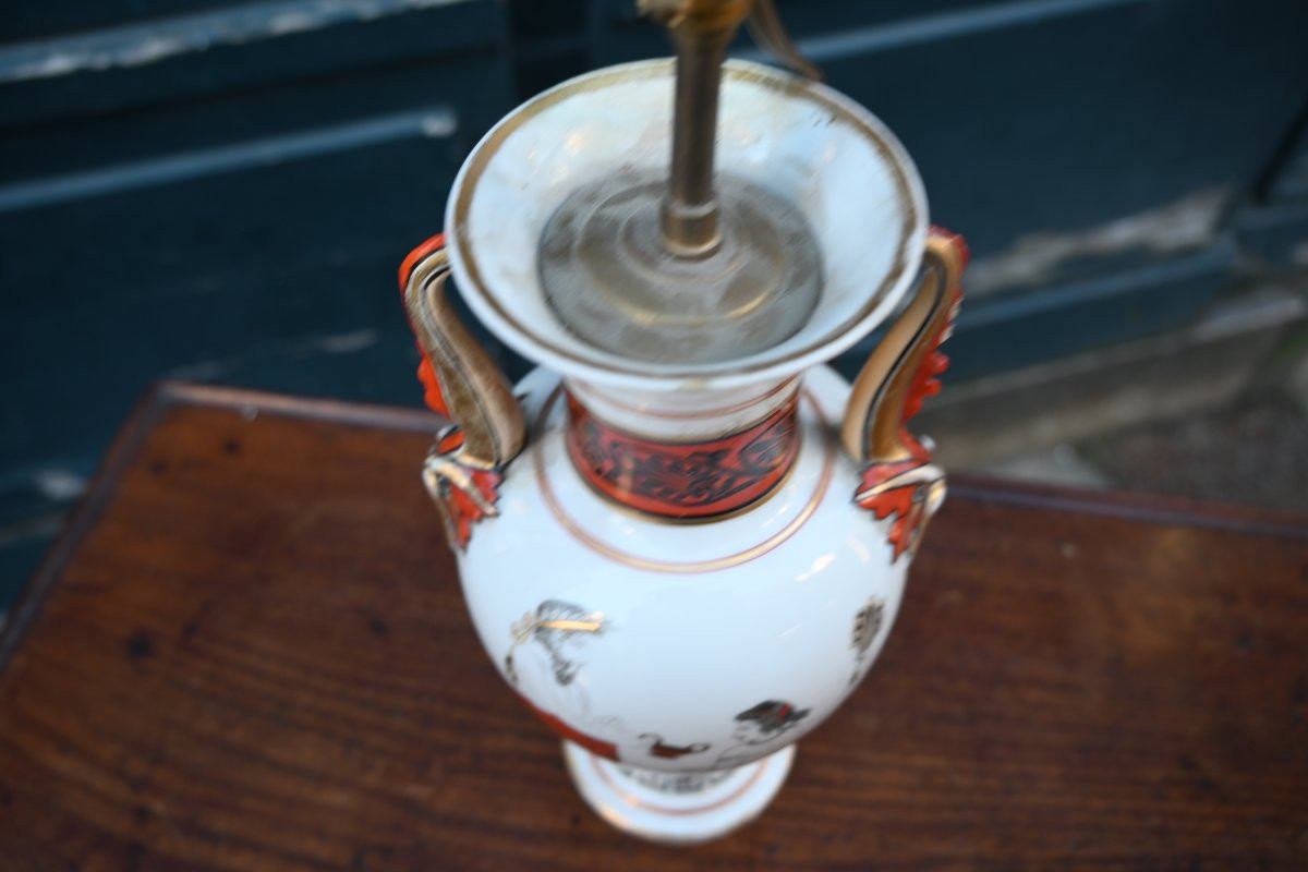 Vase monté en lampe décor à l etrusque , XIX-photo-6