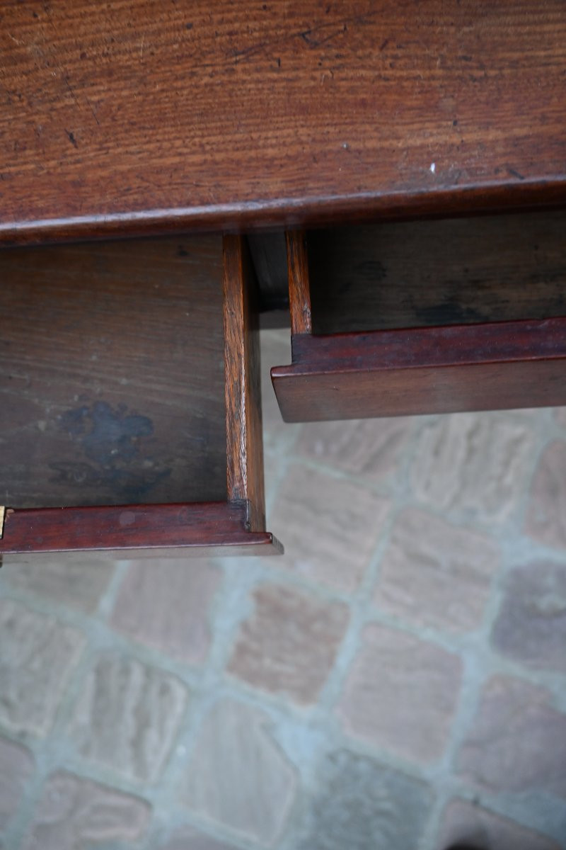 Canabas , petit bureau en acajou d époque Louis XVI  du XVIII-photo-3