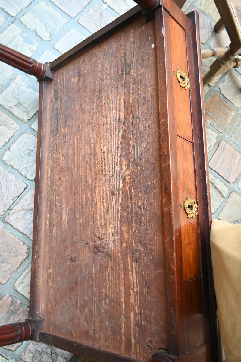 Canabas , petit bureau en acajou d époque Louis XVI  du XVIII-photo-2