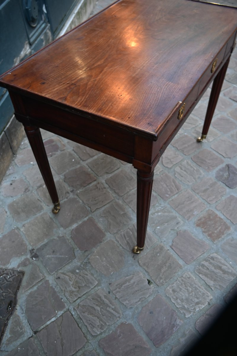 Canabas , petit bureau en acajou d époque Louis XVI  du XVIII-photo-4