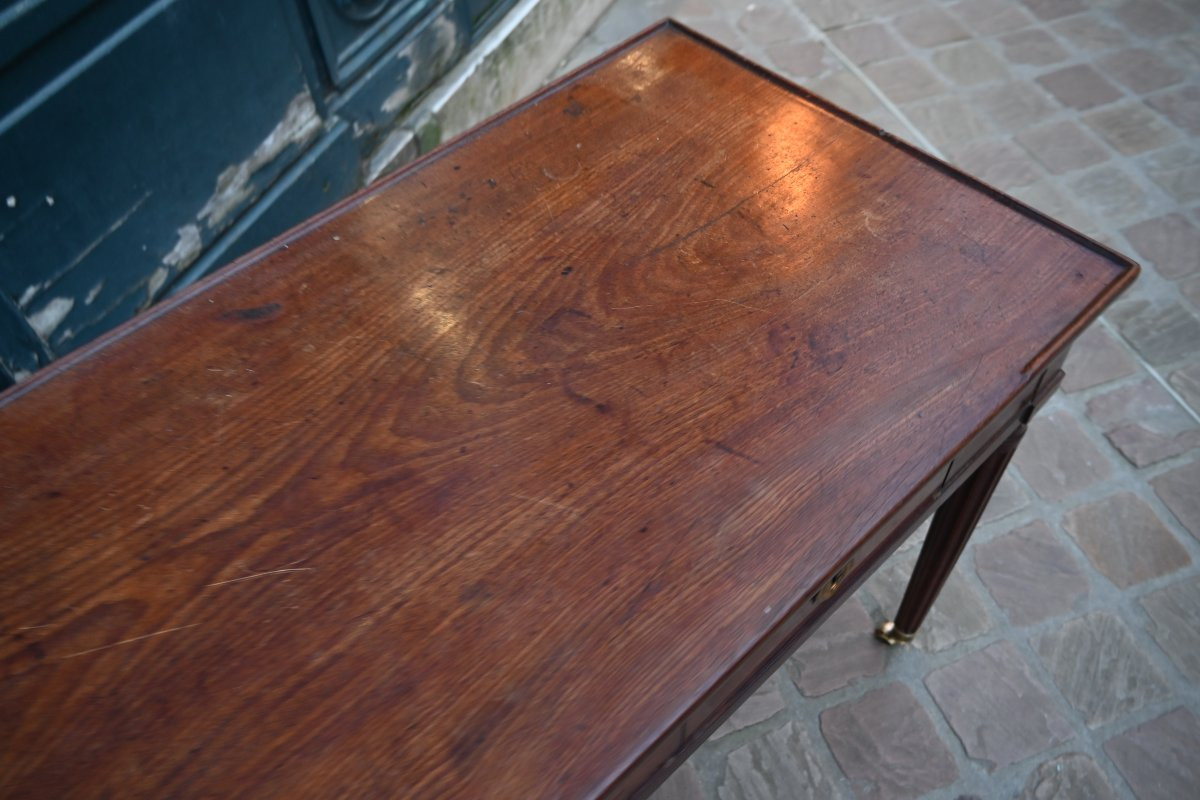 Canabas , petit bureau en acajou d époque Louis XVI  du XVIII-photo-7