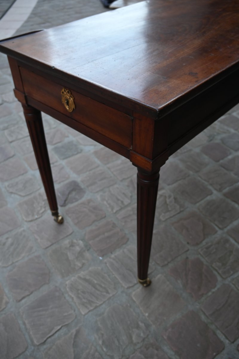 Canabas , petit bureau en acajou d époque Louis XVI  du XVIII-photo-8