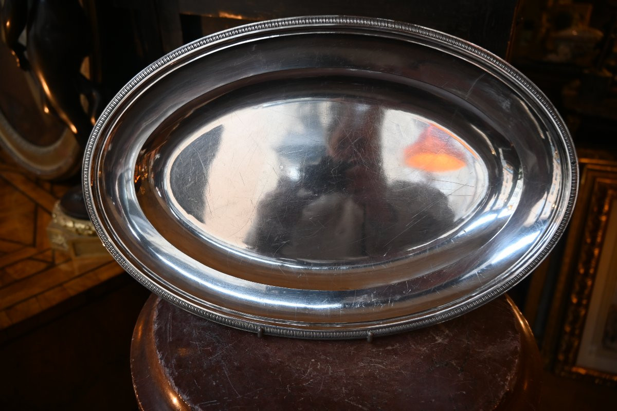 Plat en argent de forme ovale  Empire  XIX-photo-4