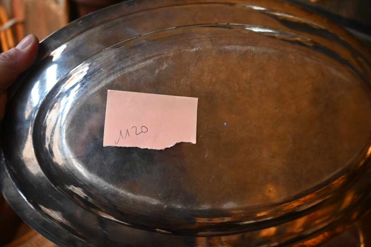 Plat en argent de forme ovale  Empire  XIX-photo-5