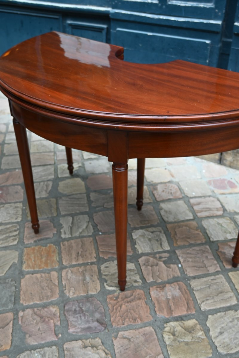 Louis XVI Period Half-moon Bouillotte Table-photo-2