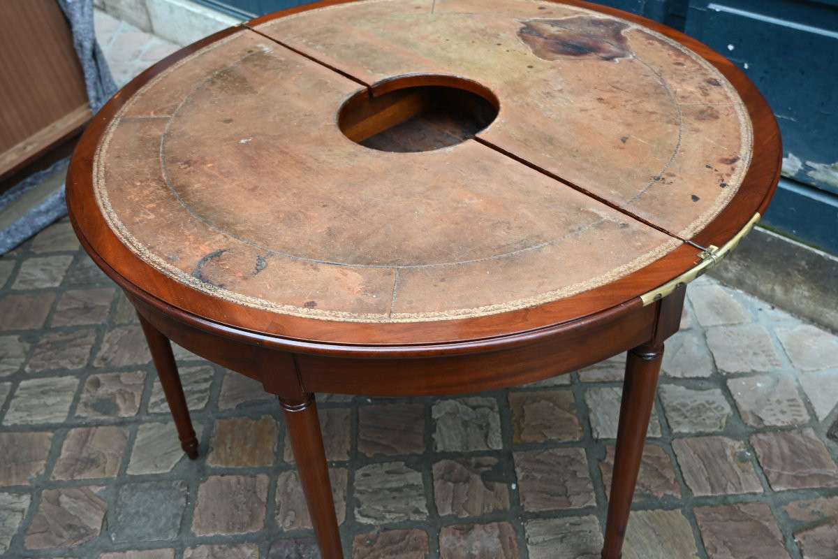 Louis XVI Period Half-moon Bouillotte Table-photo-1