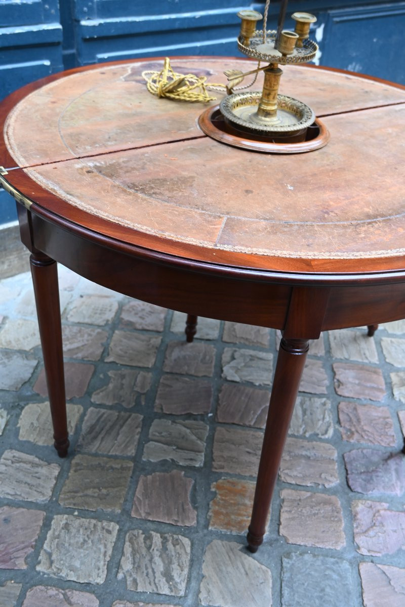 Louis XVI Period Half-moon Bouillotte Table-photo-2