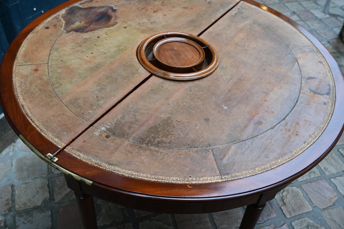 Louis XVI Period Half-moon Bouillotte Table-photo-3
