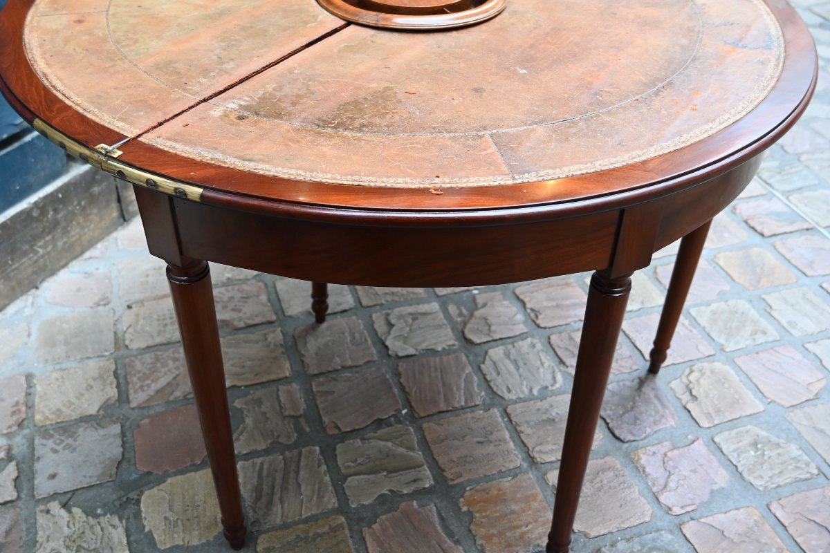 Louis XVI Period Half-moon Bouillotte Table-photo-4