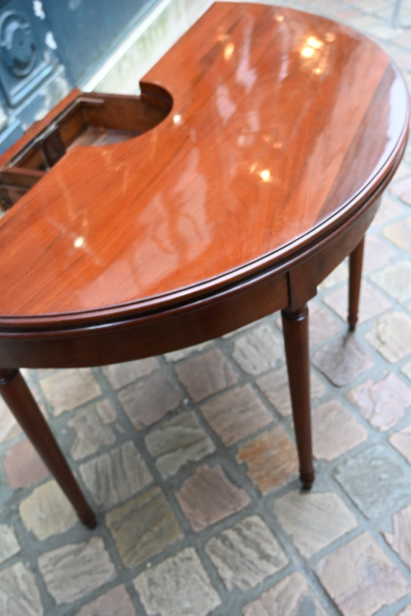 Louis XVI Period Half-moon Bouillotte Table-photo-7
