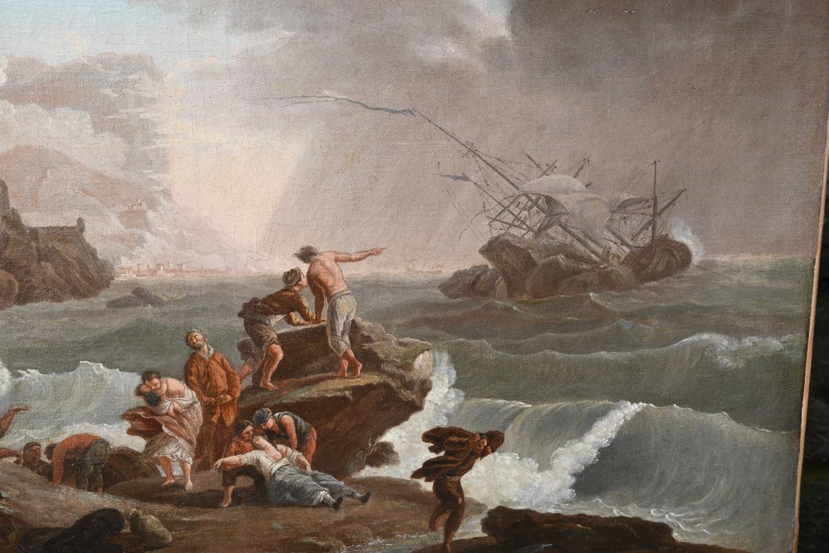 Claude Joseph Vernet, Follower Of, Storm And Shipwreck, 18th Century School-photo-7