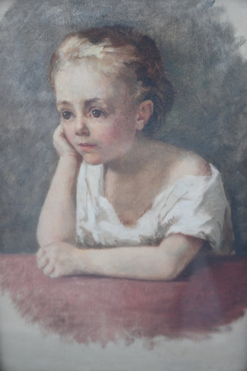 Pastel , jeune fille pensive , d époque Restauration XIX-photo-3