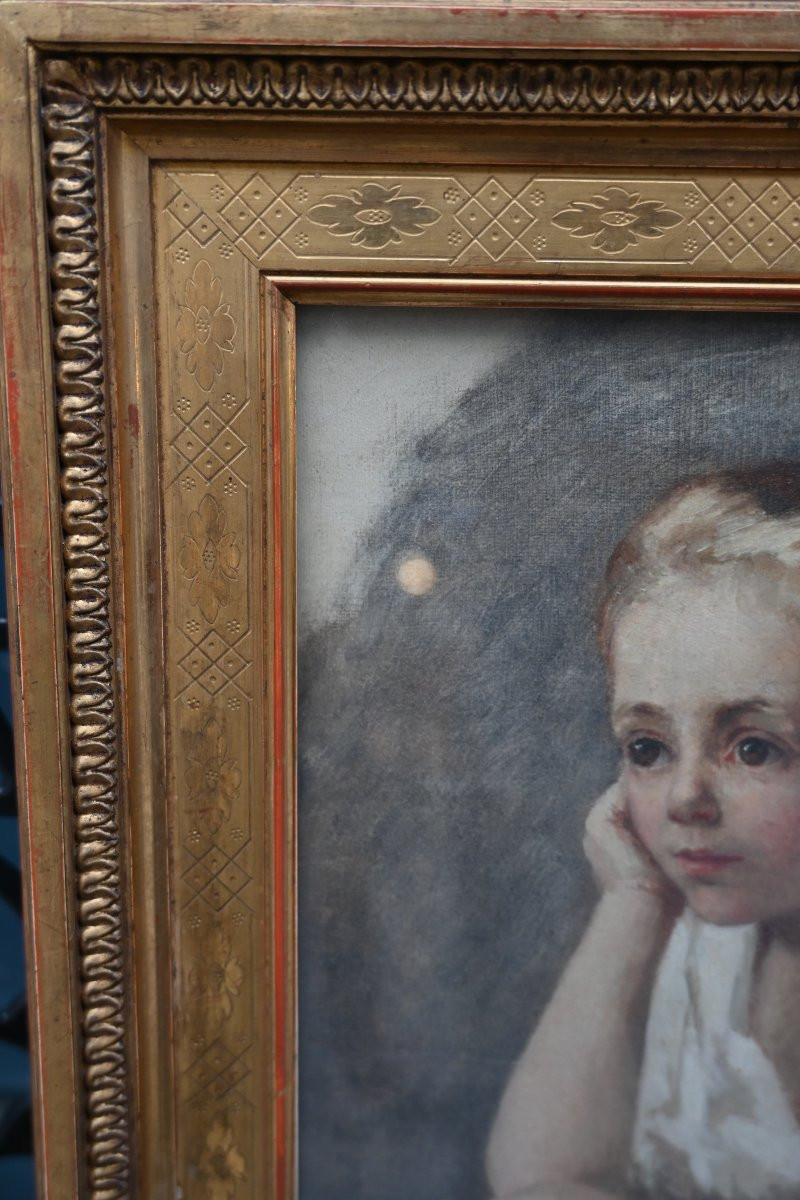 Pastel , jeune fille pensive , d époque Restauration XIX-photo-4